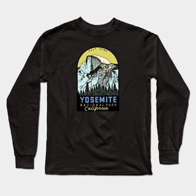 Yosemite National Park Long Sleeve T-Shirt by Midcenturydave